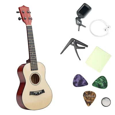 23" Concert Beginners Ukulele with Gig, Felt Pick & Spare Strings – Natural - Image 1 of 4