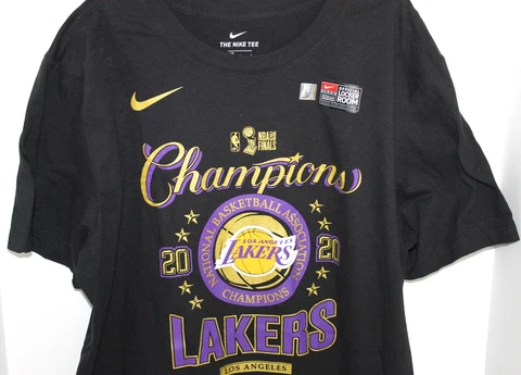 Nike NBA Los Angeles Lakers 2020 Championship Adult Large Crew Neck T-Shirt Cover