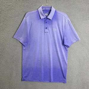 Under Armour Polo Shirt Mens M Purple Loose Fit Heat Gear Short Sleeve Polyester - Picture 1 of 12