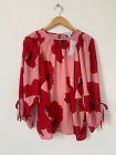 Joanna Hope Blouse 20 Red Pink Floral 3/4 Wide Sleeve Pullover Top
