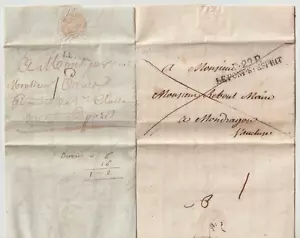 1819/20 FRANCIA x 2 PRE-TIMBRO LE PONT St ESPRIT PMK LETTERE STORIA POSTALE E/L - Foto 1 di 4