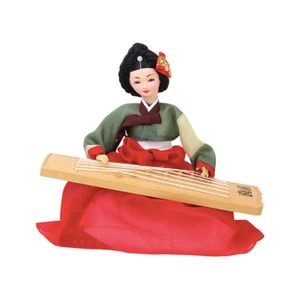 Koreanische traditionelle Handarbeit Hanbok Puppen Gayageum 12" Sammelfigur Geschenk - Bild 1 von 2