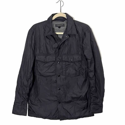 Rag & Bone Chore Shirt Jacket Mens XS Black Windbreaker Snap Button Lined - Image 1 of 4