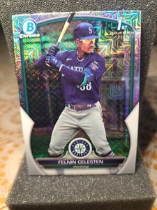 2023 Bowman Chrome Mega FELNIN CELESTEN 1st RC Prospect  Refractor Mariners #156