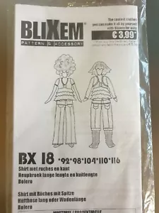 BLIXEM BX 18 (Roos)Gr. 92-116 Schnittmuster Shirt mit Rüschen und Hose UNBENUTZT - Bild 1 von 4