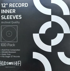 100 Anti-Static HDPE Rice Paper Archival Inner Sleeves for 12" Vinyl Records - Imagen 1 de 4