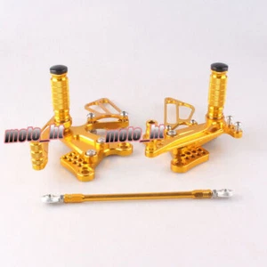 Footrest Rearset Footpegs For Kawasaki Ninja ZX6R 2009-2014 Red Gold Black Grey - Picture 1 of 13