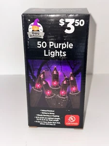 Happy Halloween 50 Purple Indoor And Outdoor String Steady Burning Lights - Picture 1 of 5