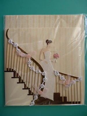Wedding Congratulations Greeting Card 3-D Embellished Paper Magic Grp - Image 1 of 2