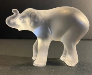 Lalique Frosted Elephant Trunk Up 1 Of My 400+ Lalique Listings - Picture 1 of 9