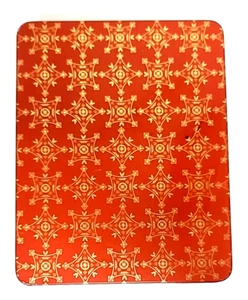 Copo de nieve lata rojo oro caja de regalo correo 2005 alfombra asiática patrón Christian Birmingham - Imagen 1 de 9