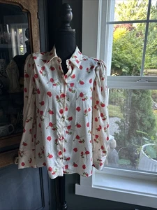 Zara Satin Bluse Rose und Pika Punkte Größe L - Bild 1 von 5