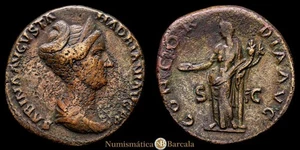 SABINA (Augusta, 128-137 d.C.). Sestercio. Roma. (23,04 g. 32 mm). Roma. RIC² 2 - Imagen 1 de 3