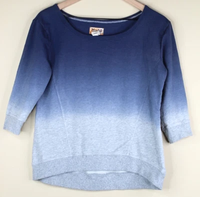 Moletom Mudd manga 3/4 leve cinza marinho tamanho médio FLAWS - Imagem 1 de 4