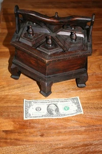 Antique Chinese Wooden Spice Box Tea Caddy - Picture 1 of 6