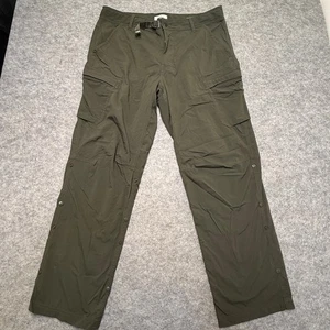REI Co-Op Pants Mens Green Sahara Roll Up Cargo Relaxed Fit Hiking Snaps 36x30 - Picture 1 of 11