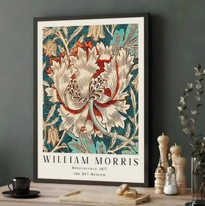 William Morris Canvas Wall Art HONEYSUCKLE 12 X 16 Unframed 700 - Picture 1 of 6