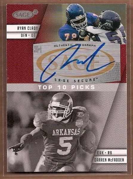2008 SAGE Squared Autographs #A7B Ryan Clady Auto /Darren McFadden FB - Image 1 of 1