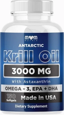 Aceite de Krill Antártico 2000 mg 150 cápsulas blandas | Omega-3 EPA, DHA, con astaxantina Foto 1 de 4