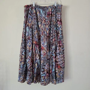 Maxi gonna donna Coldwater Creek taglia L multicolore elastico in vita bohemien  - Foto 1 di 9