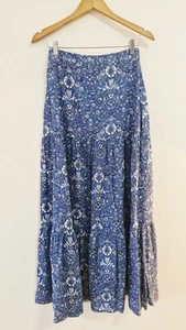 Top y falda Palm Noosa, conjunto raro, Route 66, azul índigo, talla AU 10/12, boho - Imagen 1 de 13