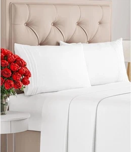 Full Size 4 Piece Sheet Set - Comfy Breathable & Cooling Bed Sheets Set - Hotel - Picture 1 of 8