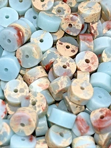 Shoushan Stein Perlen Donut Mit Loch 75 Stk 6mm Edelstein Heilstein Kristall DIY - Bild 1 von 6