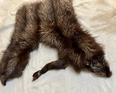 Vintage Real Fur Stole Wrap Brown Shawl Tails Old Hollywood Glam Whimsy Warm - Image 1 of 4