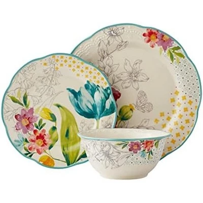 Juego de vajilla de 12 piezas The Pioneer Woman Blooming Bouquet Foto 1 de 4