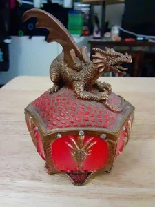 Beautiful Dragon Urn Plastic Night Light Decor! WORKS! 1 Wing Broken Other Glued - Picture 1 of 14