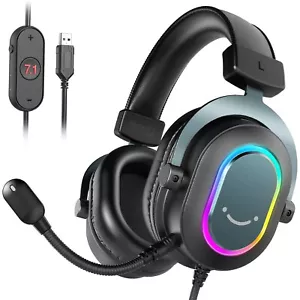 Kopfhörer Headset Gaming PC PS4 PS5 mit Mikrofon Over-Ear Kopfhörer mit Kabel - Bild 1 von 8