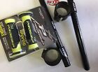 50mm STP Tek2 Calibrated road race Clip-Ons & Yellow Progrip 732 Grips BSB