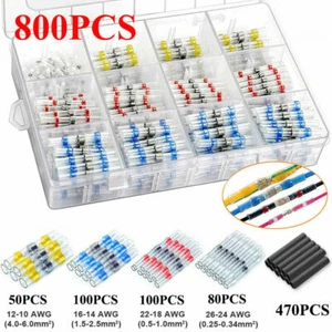 800/50Pcs Solder Seal Sleeve Heat Shrink Wire Connectors Terminals Waterproof - Picture 1 of 19