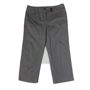 Ann Taylor Womens Gray Signature Dress Pants Capri ankle Size 4 Petite  - Picture 1 of 8
