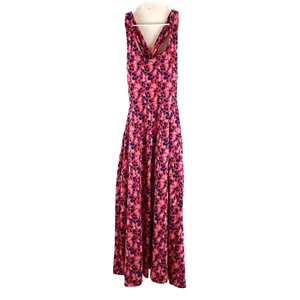 NWT Pact Organic Cotton Fit & Flare Open Back Maxi Dress Women’s Size L Floral - Picture 1 of 15