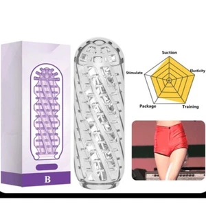Clear Silicone Realistic Vagina Male Masturbator Pocket Pussy Stroker Sex Toy - Picture 1 of 19