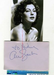 Ava Gardner, Robert Flemyng vintage signed page AFTAL#145