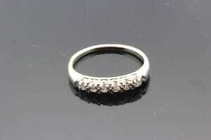 Estate Sale 18k White Gold Diamond Wedding Band Ring Size 8 Vintage