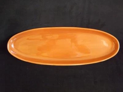 Pottery Barn Sausalito 21" Oblong Fish Platter Serving Tray Red Earthenware - Image 1 of 3