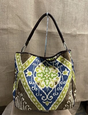 Olivia: Ikat verde lima/azul cobalto - Glenda Gies nuevo Foto 1 de 4