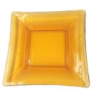 Vintage, Square Amber 6 Inch Salad Plate, Candydish, Ashtray, Jewelry Tray