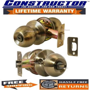 Perilla de cerradura de puerta de privacidad de constructor (sin llave) para manija de cama/baño bronce antiguo - Imagen 1 de 2