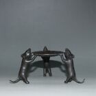 Old Chinese copper made three legs mouse Candle stand statue 6057