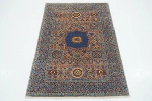 3 x 5 ft Gray Mamluk Afghan Hand Knotted Wool Medallion Area Rug - Picture 1 of 20