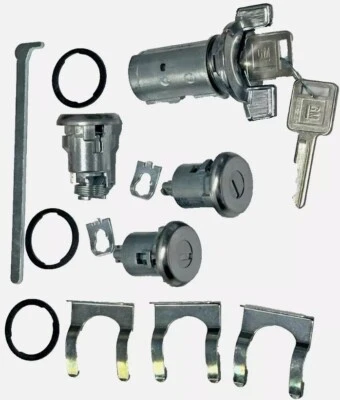 New GM OEM Chrome Ignition/Doors/Trunk Lock Key Cylinder Set With Keys To Match - Image 1 of 4