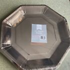 Rose Gold Metallic Party Paper Plates Octagonal pack of 10 approx 9”