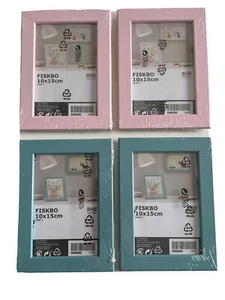 2 x IKEA FISKBO picture frame 4x6" Pink, Blue, hang/stand NEW - Picture 1 of 7