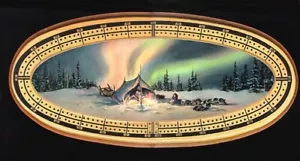 CRIBBAGE BOARD by Sharon Sharpe "REST for the MUSHERS" - Picture 1 of 2