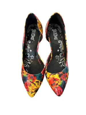 Floral Print Pointed Toe Stiletto Heels Size 9 By Trash - Image 1 of 4