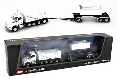 2022 DCP 1:64 *WHITE* Kenworth T880 Rogue Dump Truck & Transfer Dump Trailer NIB - Image 1 of 4